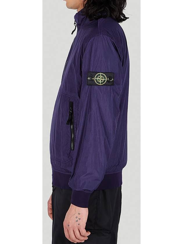 Garment Dyed Crinkle Reps Nylon Zip-up Jacket Purple - STONE ISLAND - BALAAN 4