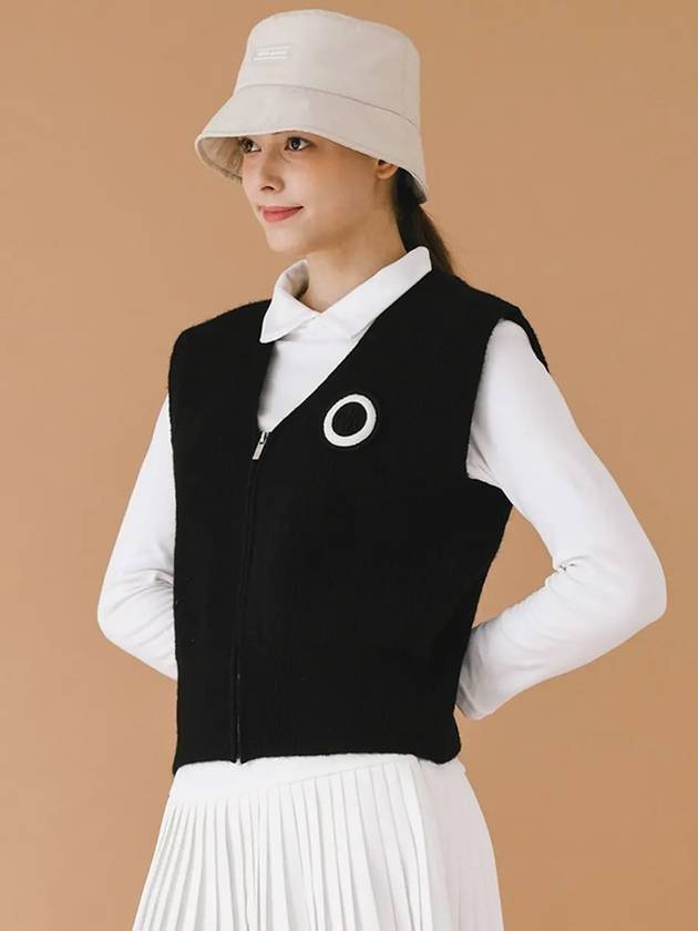 Knit zip up vest BLACK - MONBIRDIE GOLF - BALAAN 2