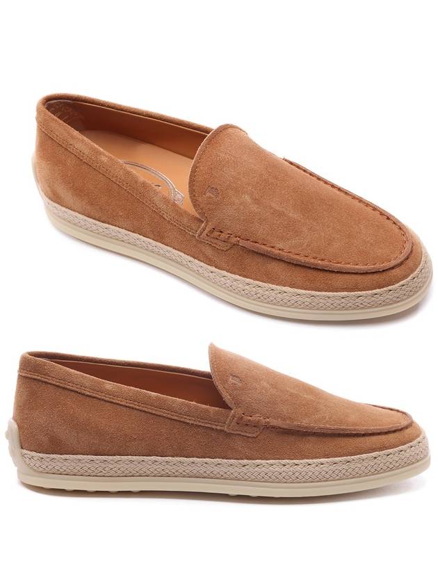 Logo Suede Loafers Brown - TOD'S - BALAAN 3