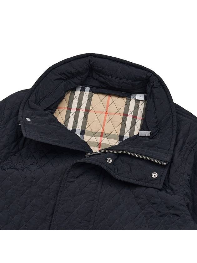 Check Hooded Quilted Jacket Black - BURBERRY - BALAAN 8