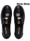 Brushed Leather Penny Loafers Black - MIU MIU - BALAAN 3