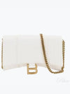 Hourglass Chain Crocodile Embossed Calfskin Medium Wallet White - BALENCIAGA - BALAAN 2