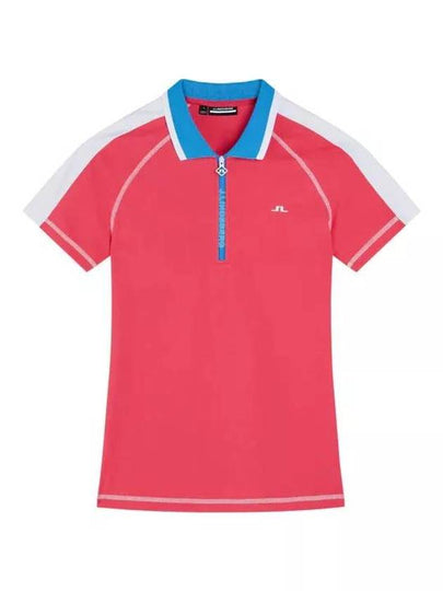 Kourtney Short Sleeve Polo Shirt Azalea - J.LINDEBERG - BALAAN 2