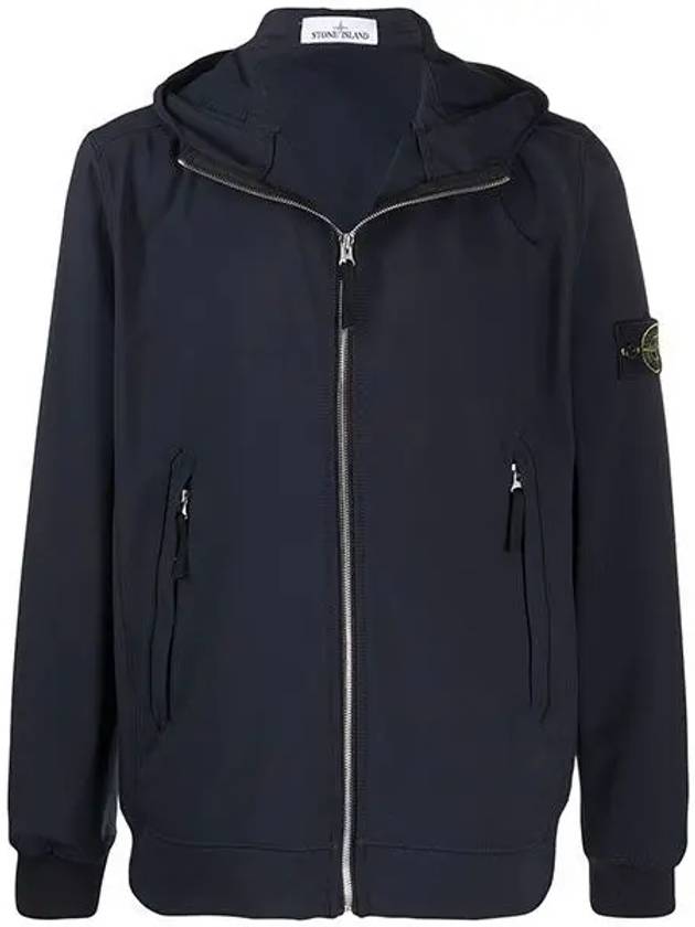 Men's Soft Shell Wappen Hooded Jacket Navy - STONE ISLAND - BALAAN 2