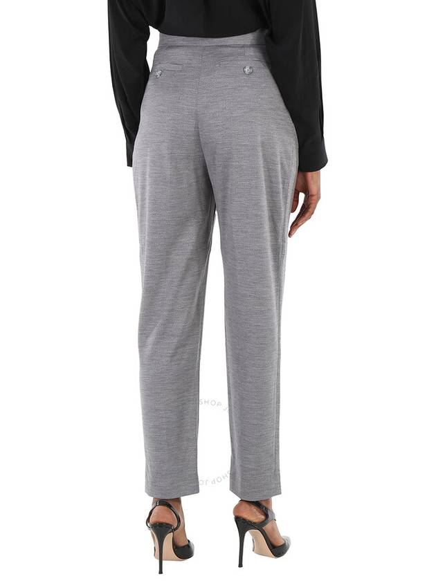 Burberry Cloud Grey Wool -blend Cutout Tailored Trousers, Brand Size 6 (US Size 4) - BURBERRY - BALAAN 3