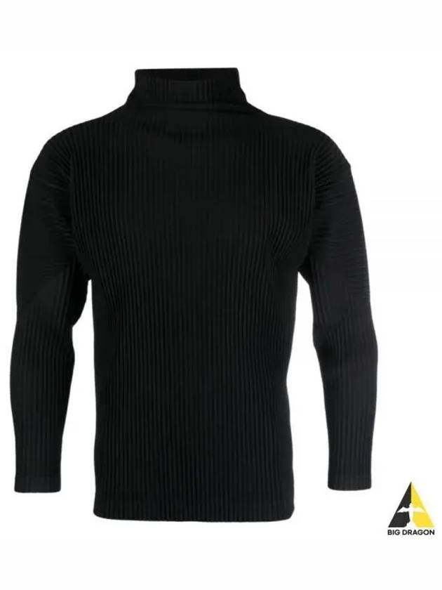 High Neck Pleated Turtleneck Black - ISSEY MIYAKE - BALAAN 2