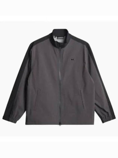 Men's Theo Rain Zip-Up Jacket Black Asphalt - J.LINDEBERG - BALAAN 1