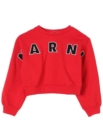 Kids Logo Crop Sweatshirt M01193 M00RE 0M416 - MARNI - BALAAN 2