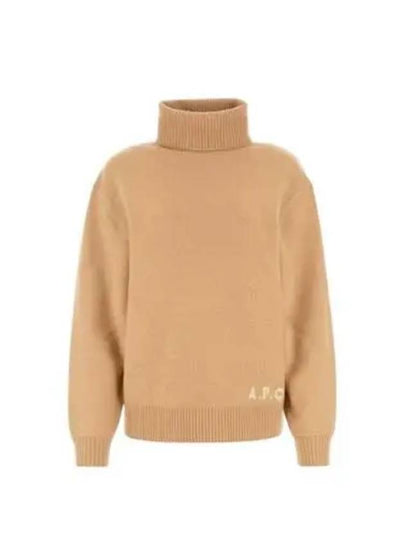 Logo Knitted Wool Turtleneck Camel - A.P.C. - BALAAN 2