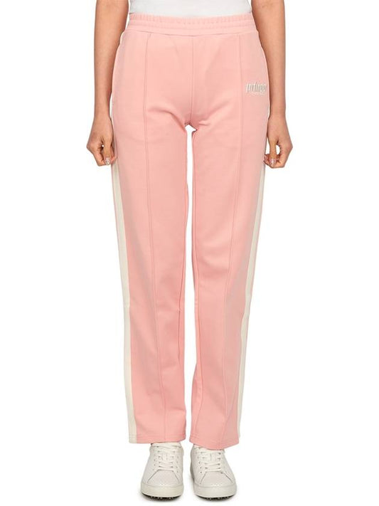 Women's Embroidered Logo Striped Track Pants Baby Pink - SPORTY & RICH - BALAAN 2