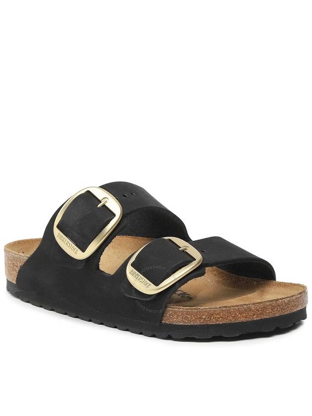 Arizona Big Buckle Nubuck Slippers Black - BIRKENSTOCK - BALAAN 4