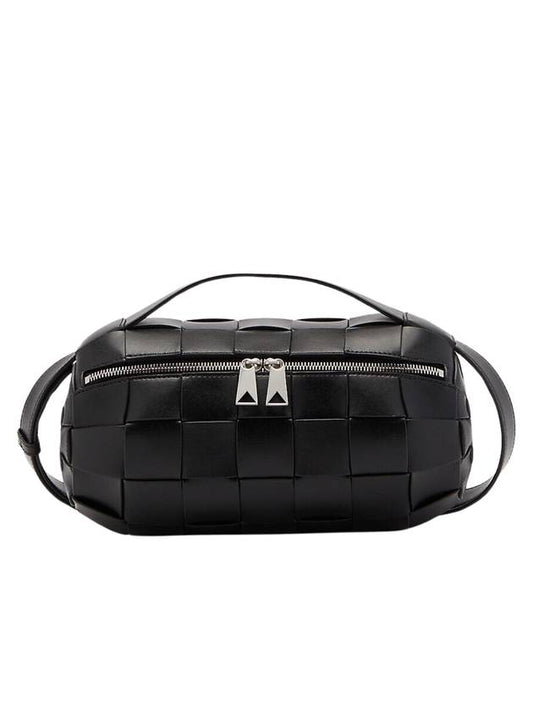 Boombox Small Calfskin Cross Bag Black - BOTTEGA VENETA - BALAAN 1