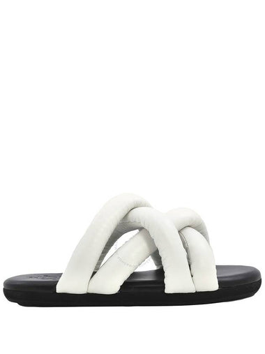 Moncler Ladies White Jbraided Slides Sandals, Brand Size 40 ( US Size 10 ) - MONCLER - BALAAN 1