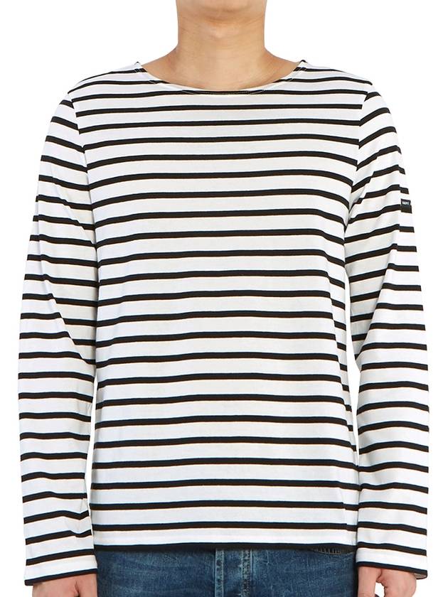 Minquiers Modern Stripe Long Sleeve T-Shirt Neige Noir - SAINT JAMES - BALAAN 3