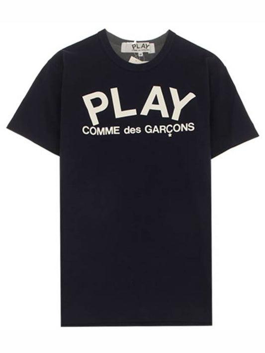 AZ-T176-051-1 Play Typo Round Short Sleeve T-Shirt Navy White Men's T-Shirt TJ - COMME DES GARCONS - BALAAN 1