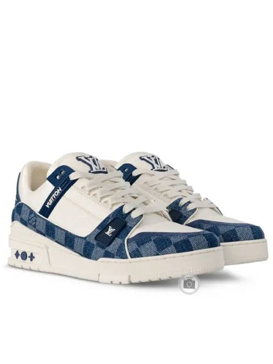 LV Trainer Low Top Sneakers White Blue - LOUIS VUITTON - BALAAN 2