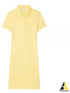 Women's Slim Fit Stretch Cotton Pique Polo Short Dress Yellow - LACOSTE - BALAAN 2