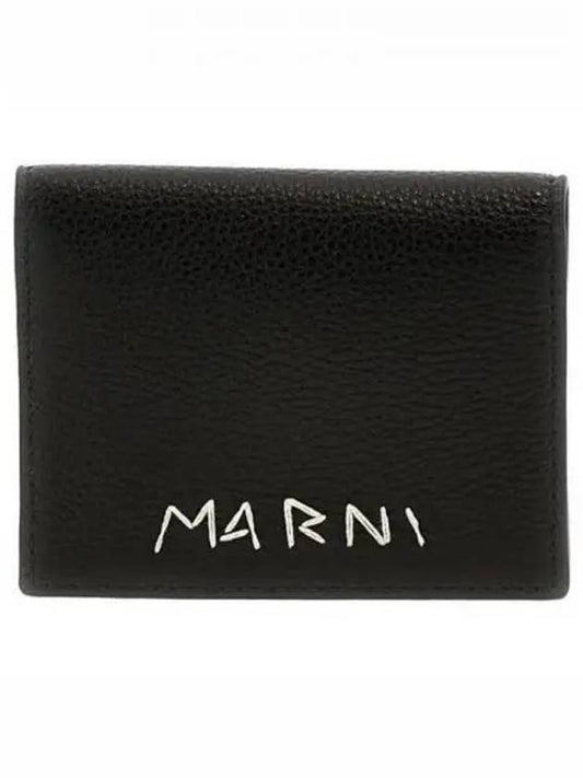 Embroidered Logo Card Wallet Black - MARNI - BALAAN 2