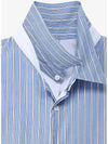 Layered double collar striped shirt blue - NOIRER - BALAAN 5