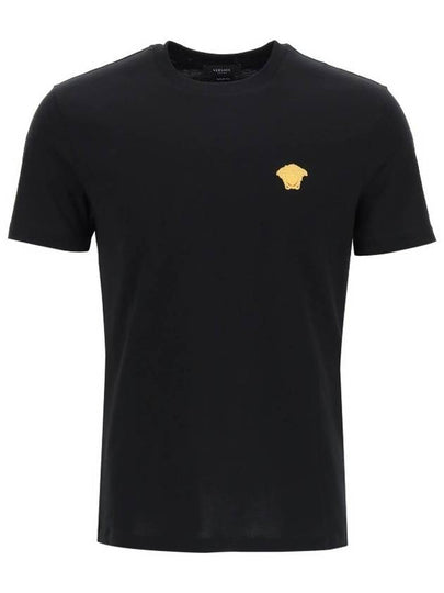 Medusa Embroidery Cotton Short Sleeve T-shirt Black - VERSACE - BALAAN 2