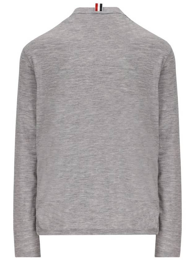 Wool Jersey 4-Bar Long Sleeve T-Shirt Light Grey - THOM BROWNE - BALAAN 3