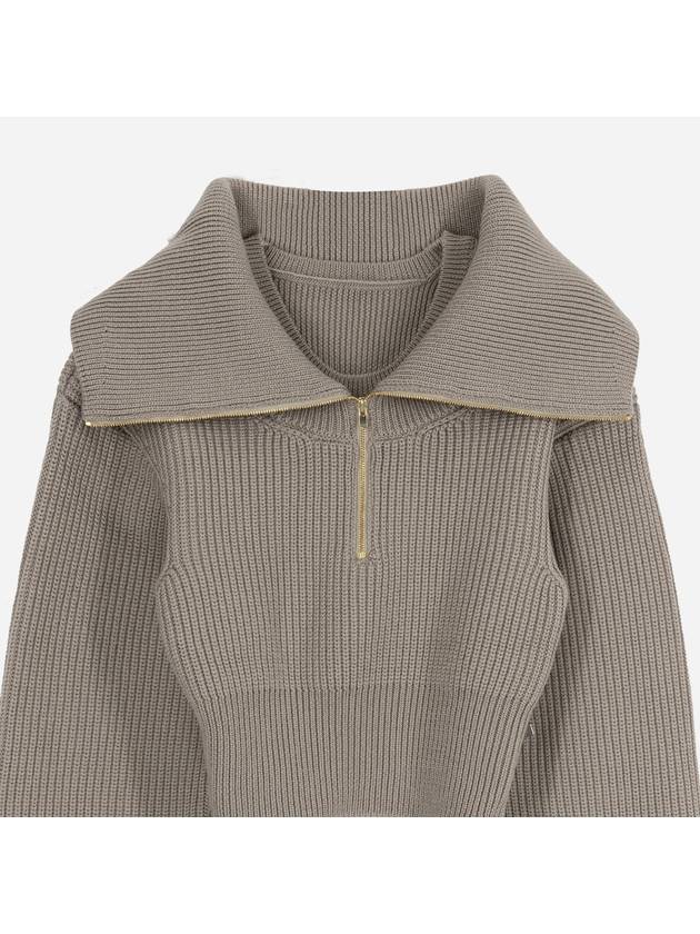 La maille Risoul Double Collar Knit Top Beige - JACQUEMUS - BALAAN 3