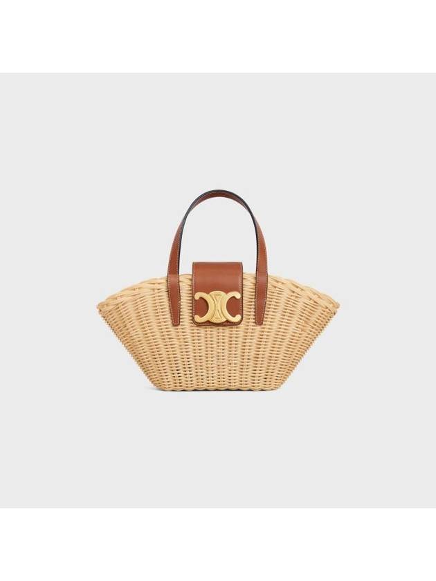 Teen Couffin Wicker Natural Calfskin Bucket Bag Tan - CELINE - BALAAN 1