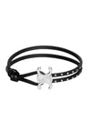 Stud Clasp Bracelet Silver Black - CELINE - BALAAN 1