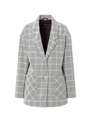 Women s Check Pattern One Button Jacket Gray - ARMANI EXCHANGE - BALAAN 1