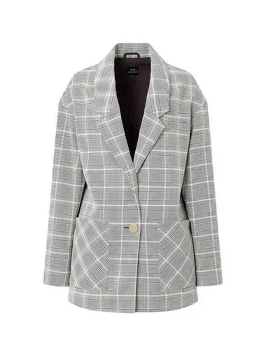 Women s Check Pattern One Button Jacket Gray - ARMANI EXCHANGE - BALAAN 1