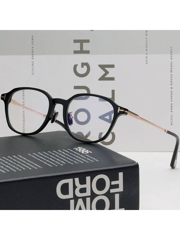 Glasses Frame TF5927DB 001 Blue Light Blocking Square Horn Frame Eye Protection - TOM FORD - BALAAN 2