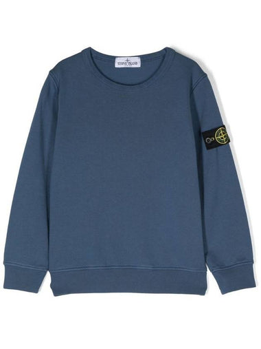 Kids Wappen Patch Basic Sweatshirt Blue - STONE ISLAND - BALAAN 1