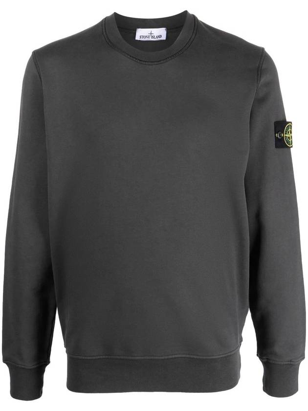 Wappen Patch Crew Neck Sweatshirt Charcoal - STONE ISLAND - BALAAN 1