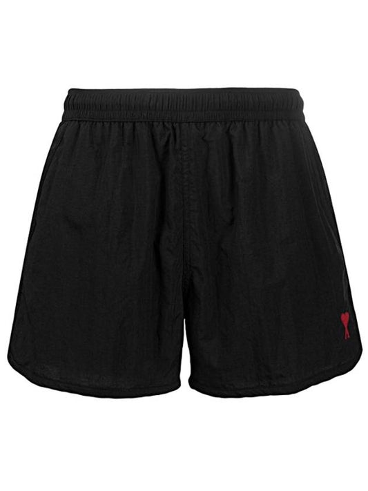 Men's Small Heart Logo Swim Shorts Black - AMI - BALAAN 2