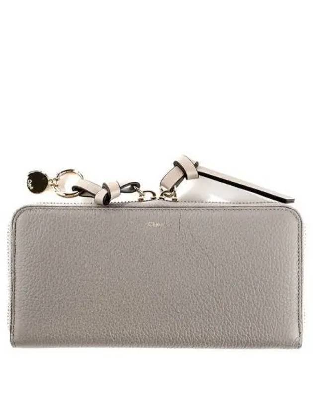 Alphabet Charm Grain Leather Long Wallet Grey - CHLOE - BALAAN 2