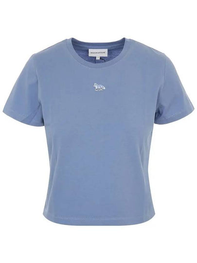 Baby Fox Patch Baby Short Sleeve T-Shirt Blue - MAISON KITSUNE - BALAAN 2