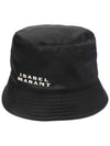 Haley Embroidered Logo Bucket Hat Black - ISABEL MARANT - BALAAN 1