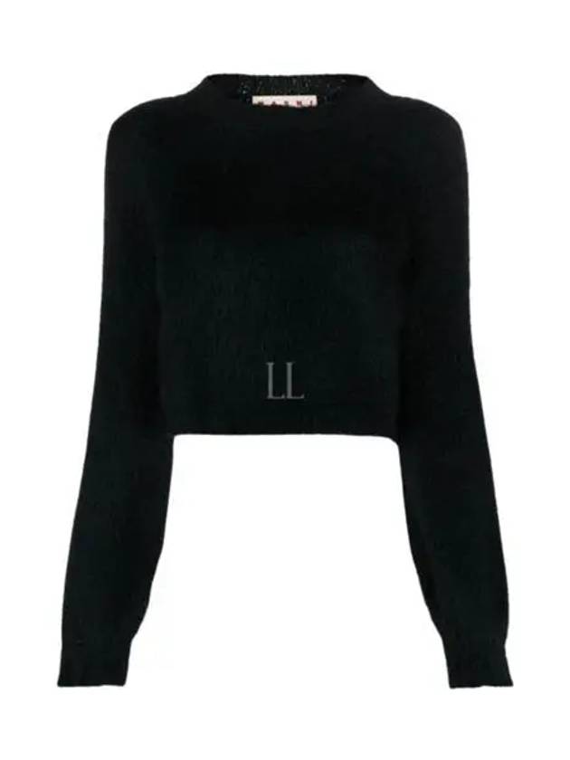 Crew Neck Brushed Knit Top Black - MARNI - BALAAN 2