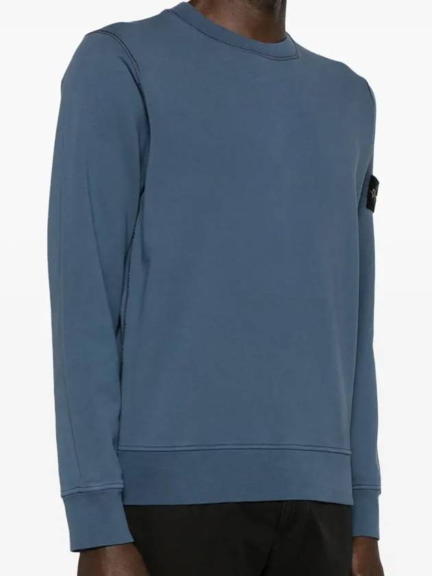 Wappen Patch Garment Dyed Sweatshirt Avio Blue - STONE ISLAND - BALAAN 4