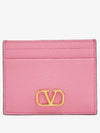 Women s V Logo Leather Card Wallet Pink 4W2P0V32SNP - VALENTINO - BALAAN 1