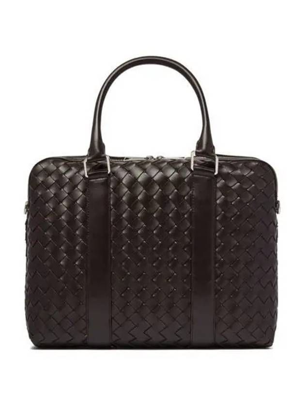 Intrecciato Leather Brief Case Brown - BOTTEGA VENETA - BALAAN 2