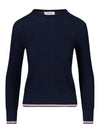 Women's Lightweight Baby Cable Wool Knit Top Navy - THOM BROWNE - BALAAN 2