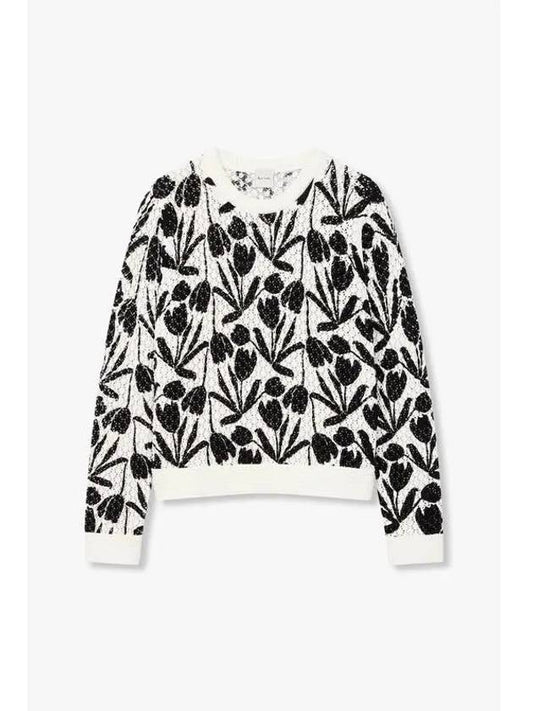 30 9 29 Women s Tulip Pattern Pointel Knit White - PAUL SMITH - BALAAN 1