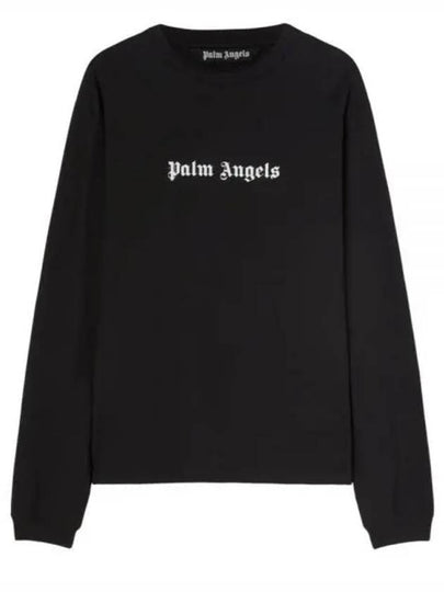 Classic Logo Long Sleeve Slim Sweatshirt Black - PALM ANGELS - BALAAN 2