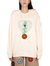 Flower Fleece Jersey Hoodie Beige - MONCLER - BALAAN 7