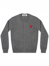 Play Red Wappen Wool Cardigan Charcoal Gray - COMME DES GARCONS - BALAAN 2