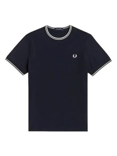 Fred Perry twin tip short sleeve t shirt navy - FRED PERRY - BALAAN 1