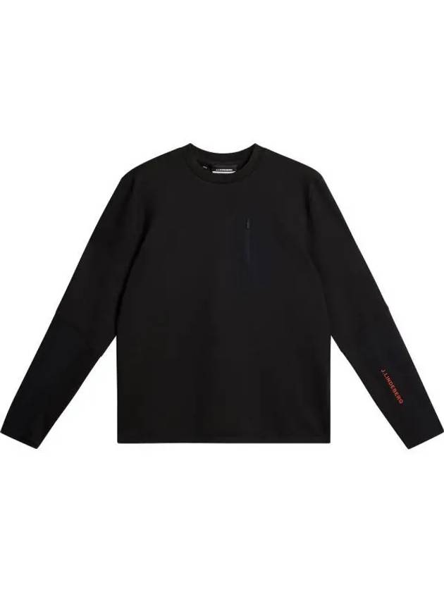 Alonso Crew Neck Long Sleeve T-Shirt Black - J.LINDEBERG - BALAAN 2