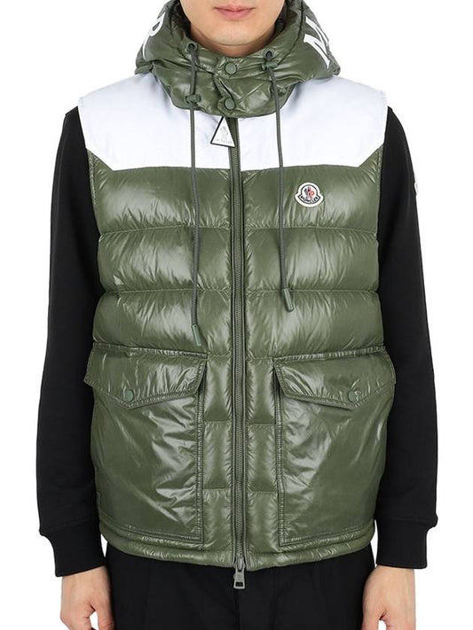 Montclair Men s GENICHI Hooded Down Padded Vest Khaki 1A00150 53A0E 89A - MONCLER - BALAAN 1