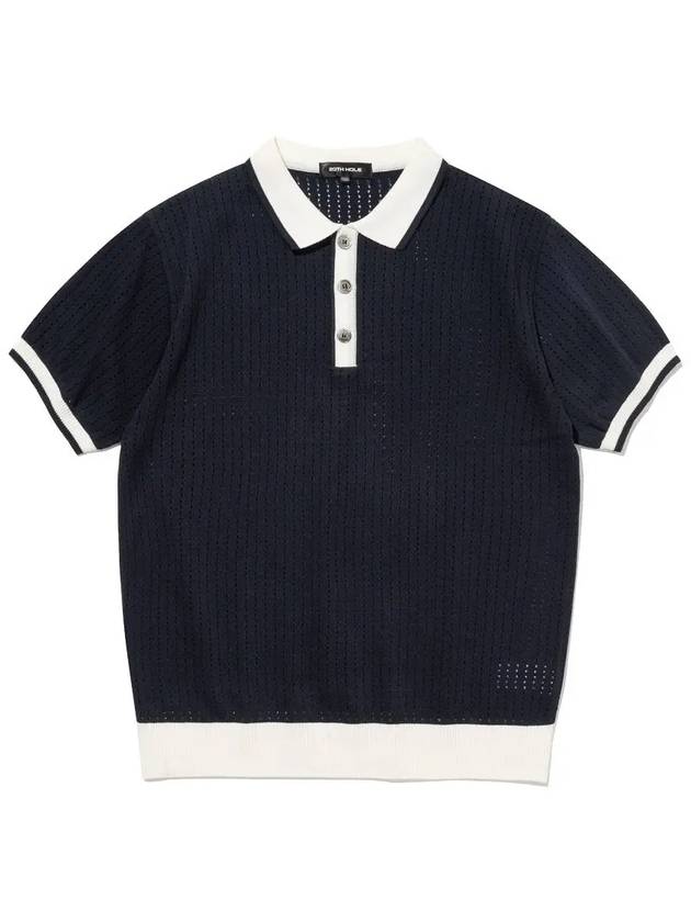 Punching collar men s short sleeve knit NAVY - 20THHOLE - BALAAN 1